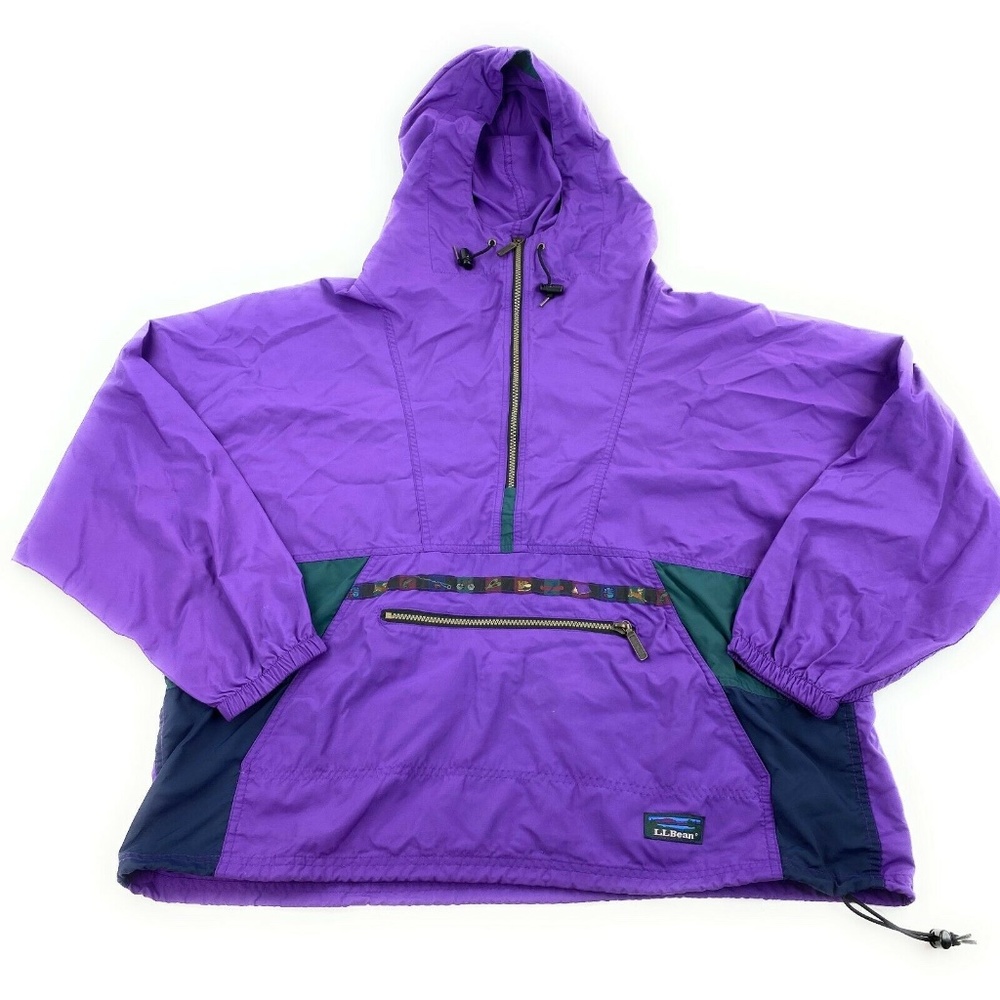 Vintage LL Bean Anorak Windbreaker Pullover Hooded